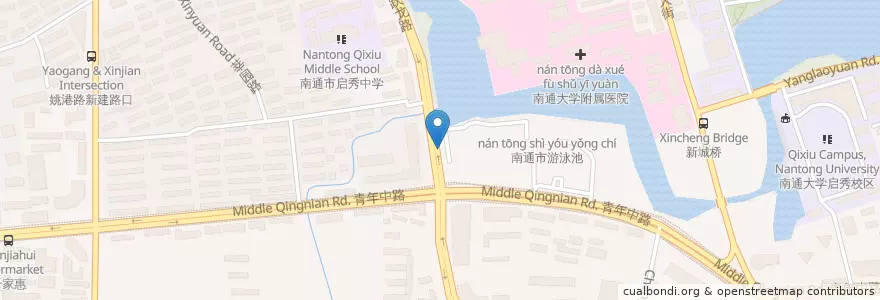 Mapa de ubicacion de 体育公园 en Çin, 南通市, 崇川区, 新城桥街道.