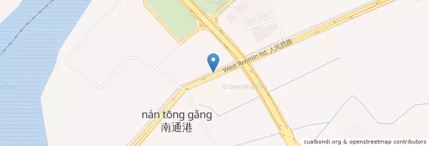 Mapa de ubicacion de 北岸华庭 en China, 南通市, 崇川区, 任港街道.
