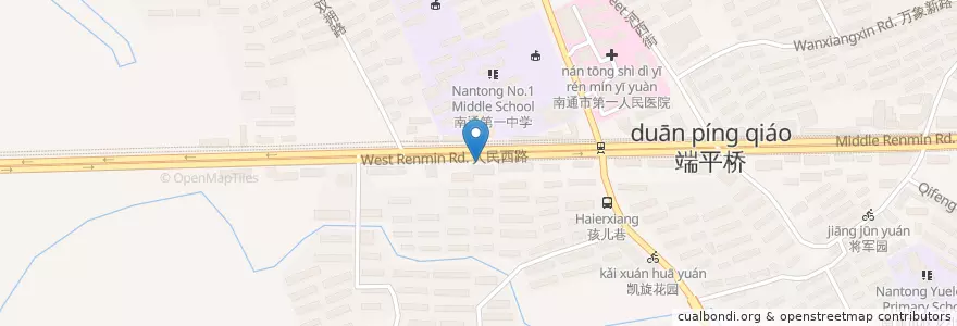 Mapa de ubicacion de 南通市第一中学 en China, 南通市, 崇川区, 任港街道.