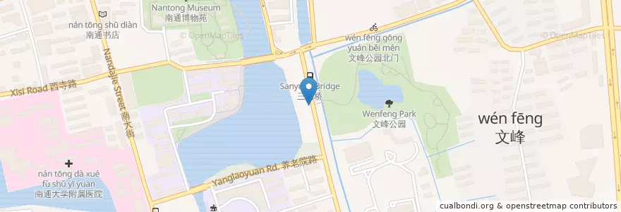 Mapa de ubicacion de 文峰公园西门 en 中国, 南通市, 崇川区, 新城桥街道.