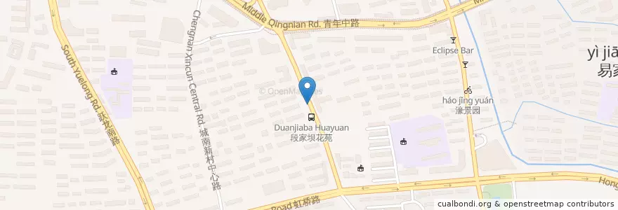 Mapa de ubicacion de 段家坝小园 en چین, 南通市, 崇川区, 新城桥街道.