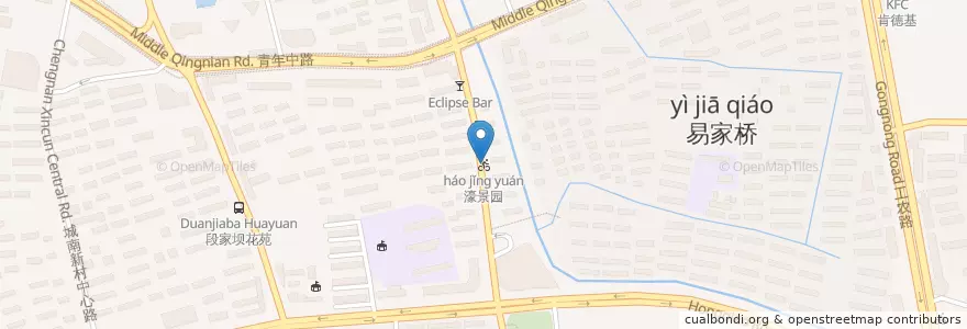 Mapa de ubicacion de 濠景园 en Chine, 南通市, 崇川区, 文峰街道, 新城桥街道.