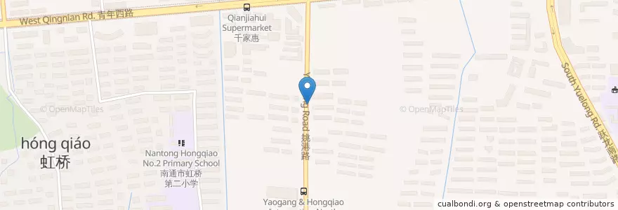 Mapa de ubicacion de 紫竹苑 en Çin, 南通市, 崇川区, 虹桥街道.
