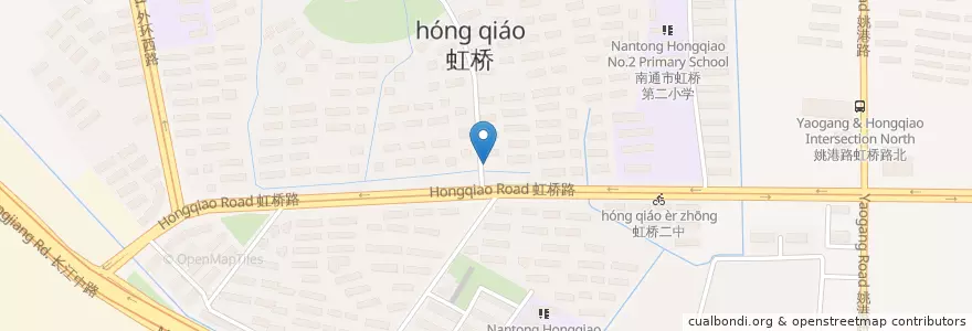 Mapa de ubicacion de 虹桥新村南门 en Çin, 南通市, 崇川区, 虹桥街道.