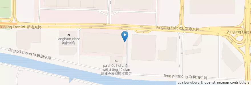 Mapa de ubicacion de 会展中心停车场 en China, Provincia De Cantón, Cantón, 海珠区, 琶洲街道.