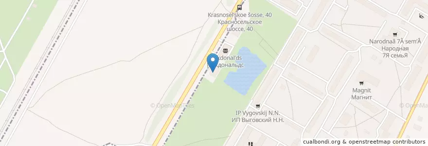 Mapa de ubicacion de У пруда en Russia, Northwestern Federal District, Leningrad Oblast, Saint Petersburg, Красносельский Район, Округ Горелово.