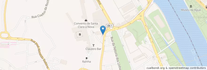 Mapa de ubicacion de Hamburgaria Maneirista en Portugal, Centro, Baixo Mondego, Coímbra, Coímbra, Santa Clara E Castelo Viegas.