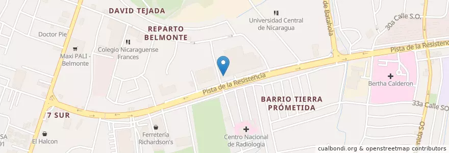 Mapa de ubicacion de Farmacia Kielsa en Nicarágua, Departamento De Managua, Managua (Municipio).