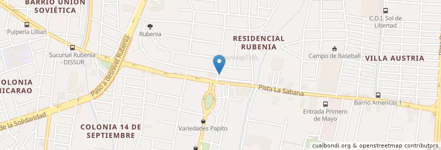 Mapa de ubicacion de Farmacia Rubenia en Nicarágua, Departamento De Managua, Managua (Municipio).