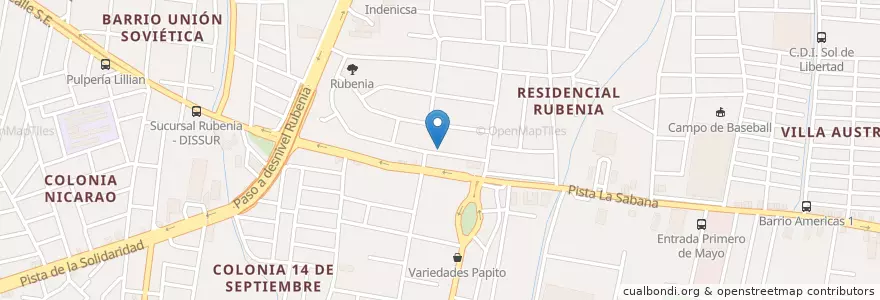 Mapa de ubicacion de Farmacia Sáenz en Nicaragua, Departamento De Managua, Managua (Municipio).
