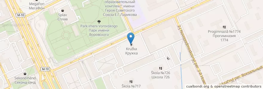 Mapa de ubicacion de Кружка en Russie, District Fédéral Central, Moscou, Северный Административный Округ, Войковский Район.
