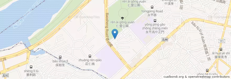 Mapa de ubicacion de 新北市召會永和區保福會所 en Taiwan, Nuova Taipei, Yonghe.