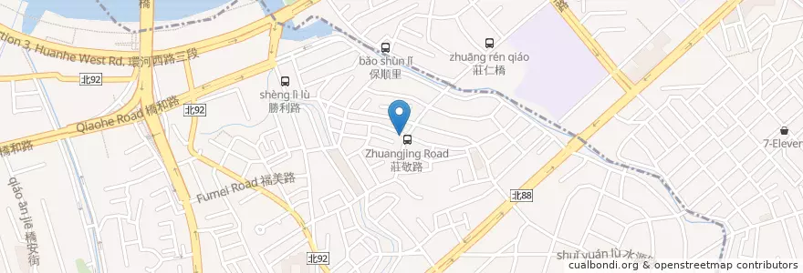 Mapa de ubicacion de 錢都日式涮涮鍋 en تايوان, تايبيه الجديدة, 中和區, 永和區.