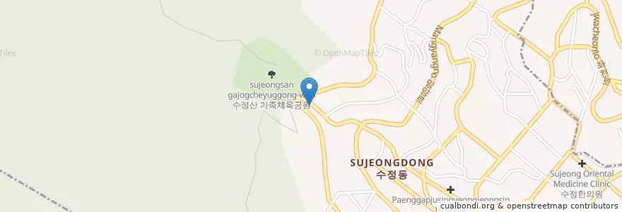 Mapa de ubicacion de 수정동 en 대한민국, 부산, 동구, 수정동.