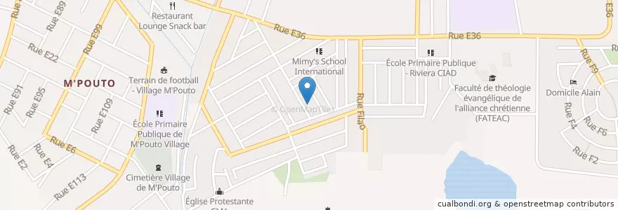 Mapa de ubicacion de Espace Medial Ciad (EMC) en 코트디부아르, 아비장, Cocody.