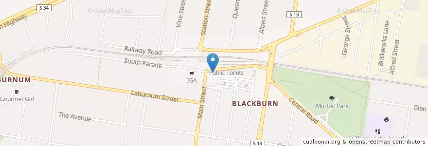 Mapa de ubicacion de Darvid's Pizza Blackburn en 澳大利亚, 维多利亚州, City Of Whitehorse.
