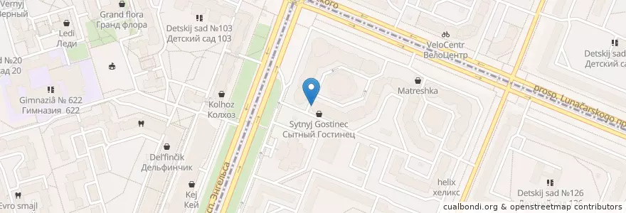 Mapa de ubicacion de Veleson en Russia, Northwestern Federal District, Leningrad Oblast, Saint Petersburg, Vyborgsky District, Округ Сосновское.