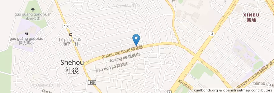 Mapa de ubicacion de 紅坊義式廚房 國光店 en 台湾, 新北市, 板橋区.