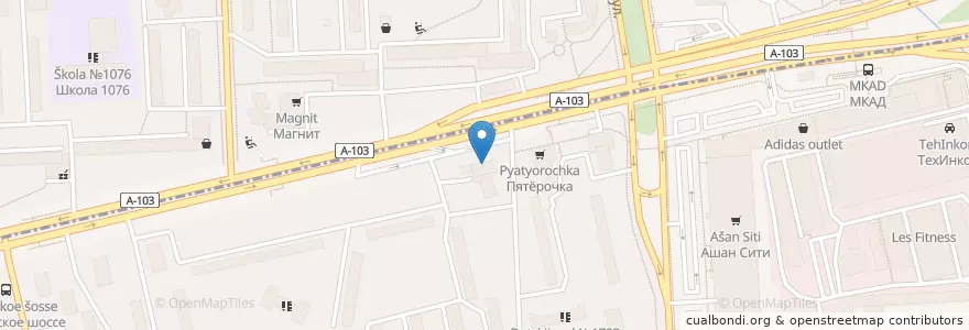 Mapa de ubicacion de Солнышко en Rusia, Distrito Federal Central, Москва, Восточный Административный Округ, Район Северное Измайлово.
