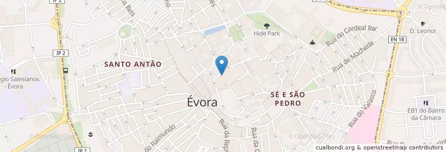 Mapa de ubicacion de Círculo Eborense en Португалия, Алентежу, Алентежу-Сентрал, Évora, Évora, Bacelo E Senhora Da Saúde, Évora.
