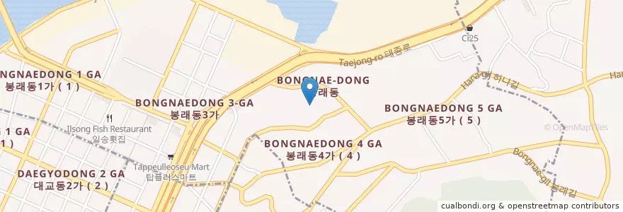 Mapa de ubicacion de 봉래동 en Corea Del Sud, Busan, 영도구, 봉래동.