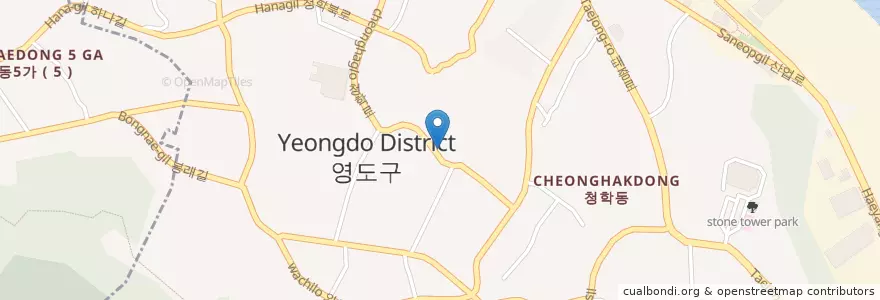Mapa de ubicacion de 청학동 en 韩国/南韓, 釜山, 影島區, 청학동.
