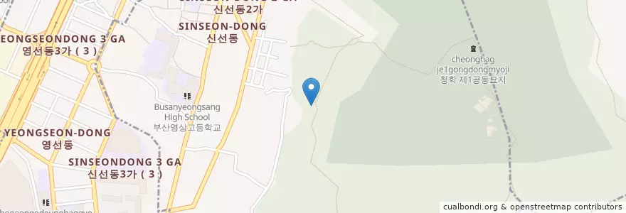 Mapa de ubicacion de 신선동 en 대한민국, 부산, 영도구, 신선동.