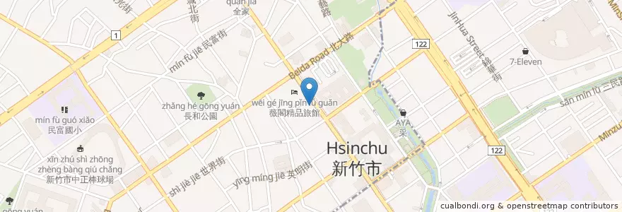Mapa de ubicacion de 兆豐國際商業銀行 en 台湾, 台湾省, 新竹市.
