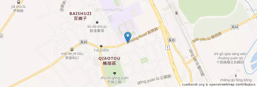 Mapa de ubicacion de 拉亞漢堡 en تايوان, كاوهسيونغ, 橋頭區.
