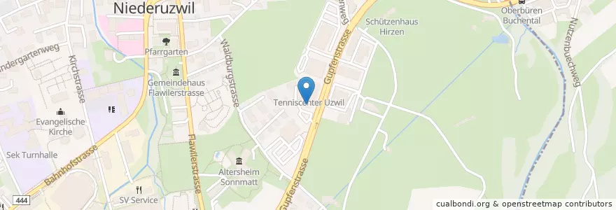 Mapa de ubicacion de Tennishalle en Zwitserland, Sankt Gallen, Wahlkreis Wil, Uzwil.