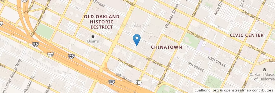 Mapa de ubicacion de BA-LE en Estados Unidos Da América, Califórnia, Condado De Alameda, Oakland.
