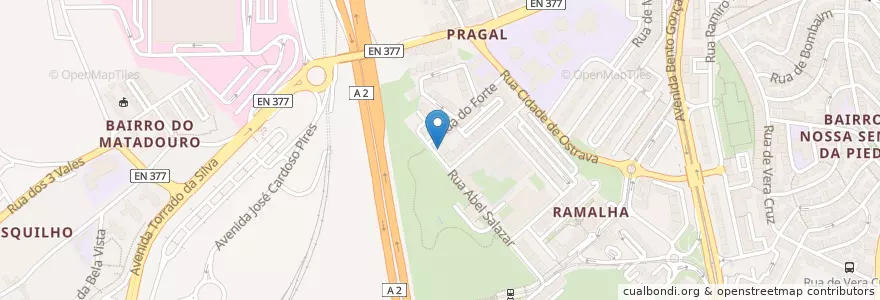 Mapa de ubicacion de Moinho de Café en Portugal, Área Metropolitana De Lisboa, Setúbal, Península De Setúbal, Almada, Almada, Cova Da Piedade, Pragal E Cacilhas.