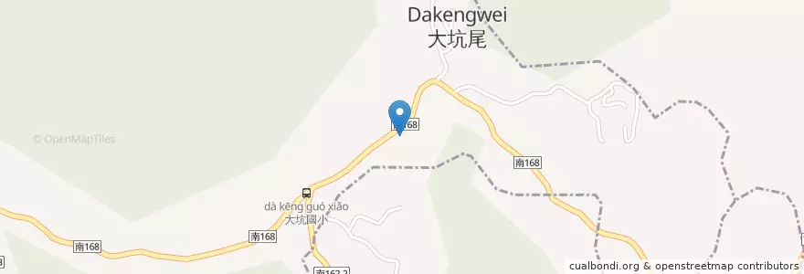 Mapa de ubicacion de 臺南市新化區大坑里活動中心 en 臺灣, 臺南市, 新化區.