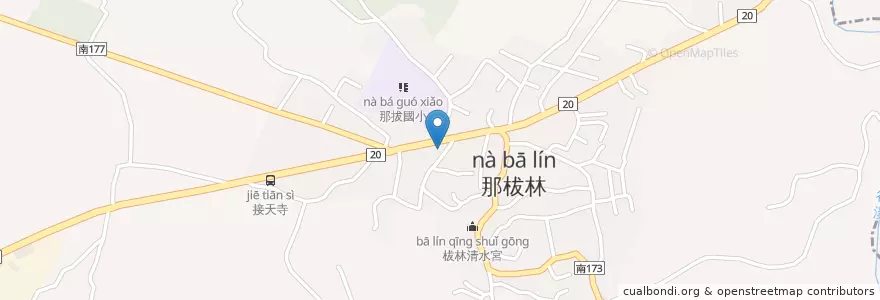 Mapa de ubicacion de 臺南市新化區那拔羊林社區活動中心 en Taiwán, 臺南市, 新化區.