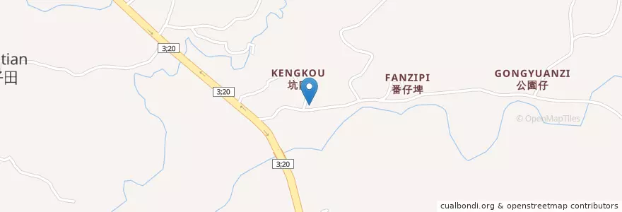 Mapa de ubicacion de 臺南市玉井區沙田里活動中心 en 타이완, 타이난 시, 위징 구.