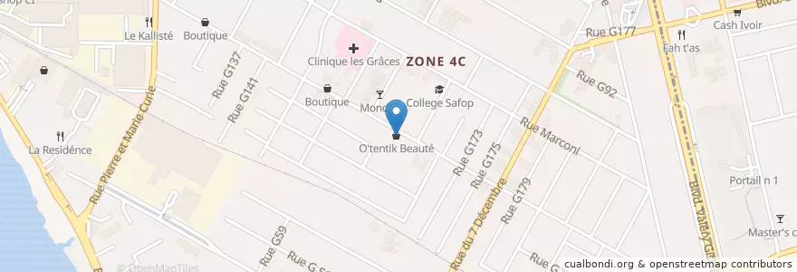 Mapa de ubicacion de Bech's café en Ivory Coast, Abidjan, Marcory.