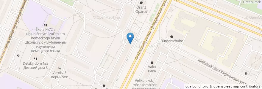 Mapa de ubicacion de ЛекОптТорг en Russland, Föderationskreis Nordwest, Oblast Leningrad, Sankt Petersburg, Калининский Район, Округ № 21.