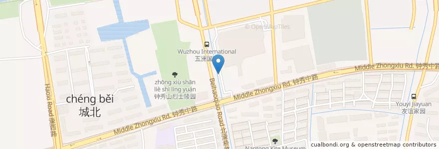 Mapa de ubicacion de 五洲国际 en 中国, 南通市, 崇川区.