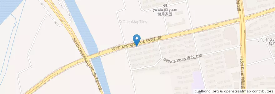 Mapa de ubicacion de 百花苑北门 en Китай, 南通市, 崇川区, 和平桥街道.