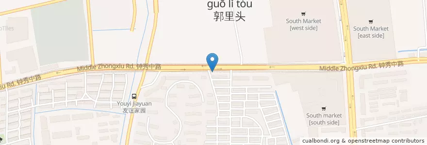Mapa de ubicacion de 郭里园新村北 en China, Nantong City, Chongchuan District.