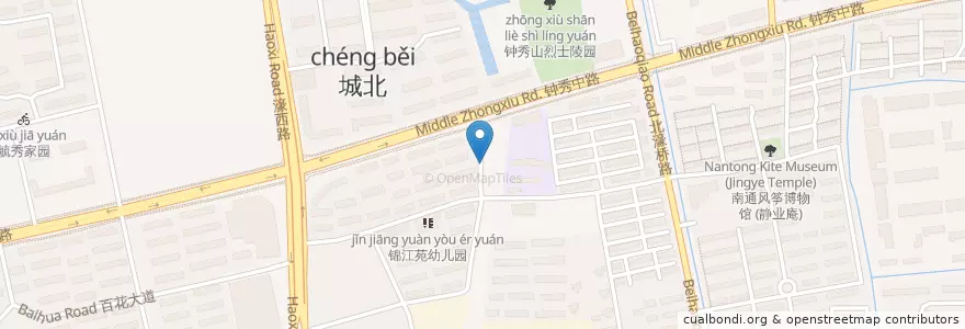 Mapa de ubicacion de 锦江花苑 en China, Nantong City, Chongchuan District, 和平桥街道.