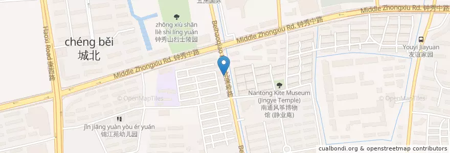 Mapa de ubicacion de 锦绣花园东门 en چین, 南通市, 崇川区, 和平桥街道.