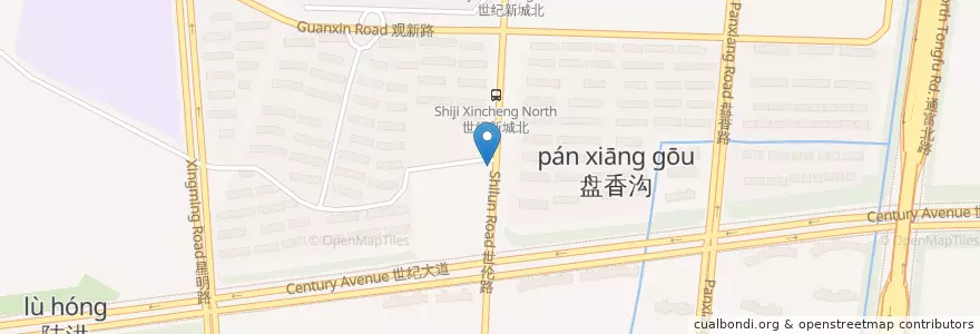 Mapa de ubicacion de 世纪新城 en چین, 南通市, 崇川区, 观音山街道.