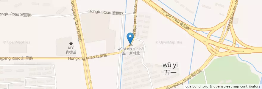 Mapa de ubicacion de 五一新村北 en Çin, 南通市, 崇川区, 文峰街道.