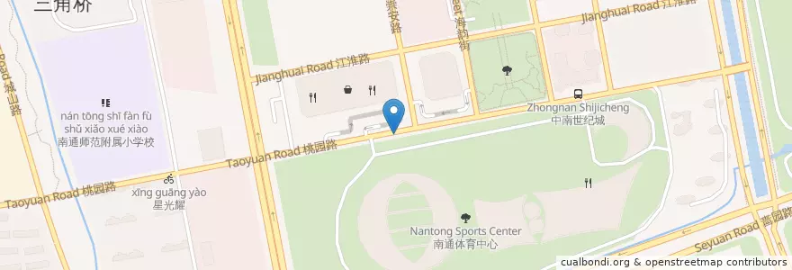 Mapa de ubicacion de 体育会展中心 en الصين, 南通市, 崇川区.