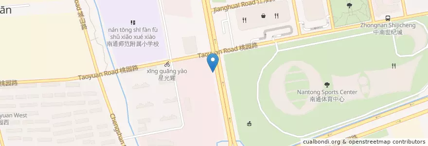 Mapa de ubicacion de 体育会展中心西 en China, Nantong City, Chongchuan District.
