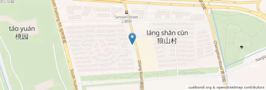 Mapa de ubicacion de 博园岚郡 en 中国, 南通市, 崇川区, 狼山镇街道.