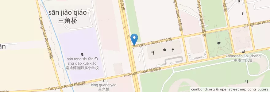 Mapa de ubicacion de 欧尚超市 en الصين, 南通市, 崇川区.
