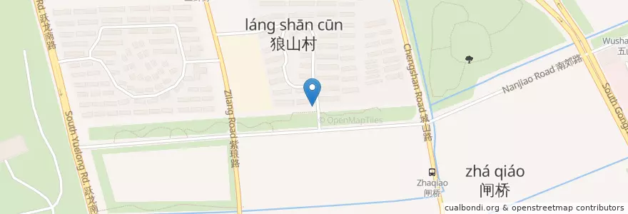 Mapa de ubicacion de 滨江花园 en China, 南通市, 崇川区, 狼山镇街道.
