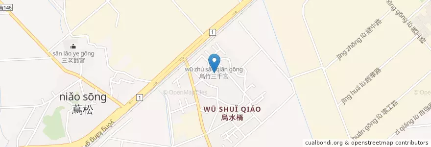 Mapa de ubicacion de 臺南市永康區烏竹里活動中心 en 臺灣, 臺南市, 永康區.